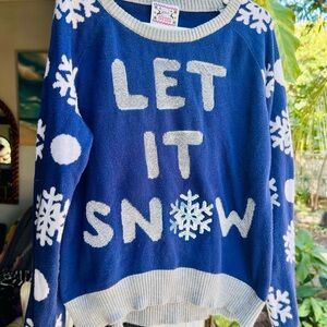 Well Worn Blue and Silver Winter Sweater